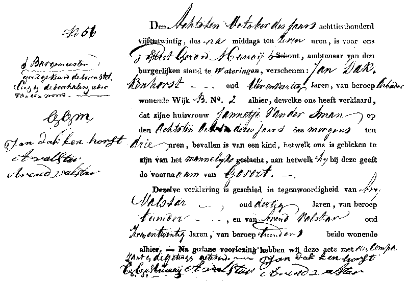 18251008 geb akte 56 Govert zv J Dakkenhorst - J vd Sman